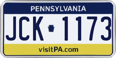 PA license plate JCK1173
