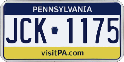 PA license plate JCK1175