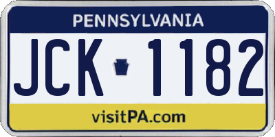 PA license plate JCK1182