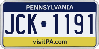 PA license plate JCK1191