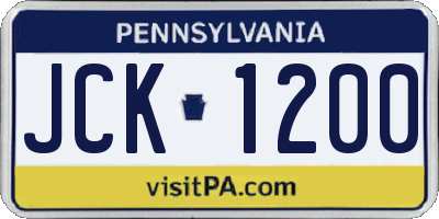 PA license plate JCK1200