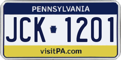 PA license plate JCK1201