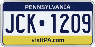PA license plate JCK1209