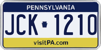 PA license plate JCK1210