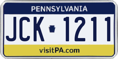 PA license plate JCK1211