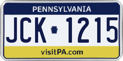 PA license plate JCK1215