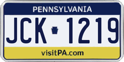 PA license plate JCK1219