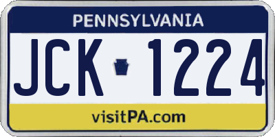 PA license plate JCK1224