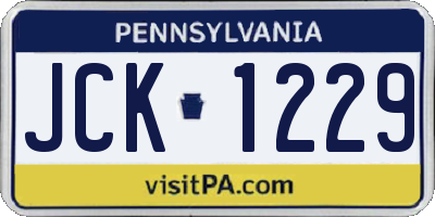 PA license plate JCK1229
