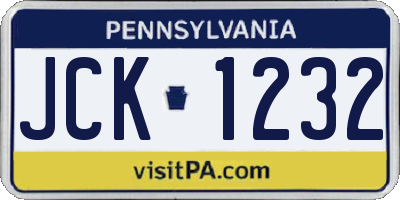 PA license plate JCK1232