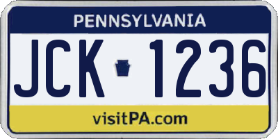 PA license plate JCK1236