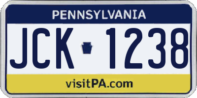 PA license plate JCK1238
