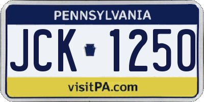 PA license plate JCK1250