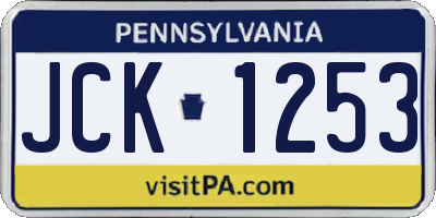 PA license plate JCK1253
