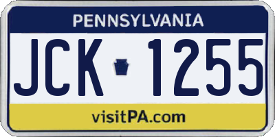 PA license plate JCK1255