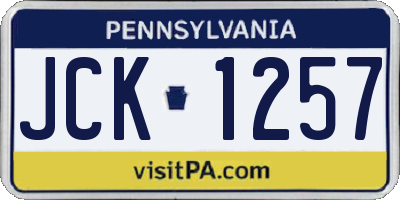 PA license plate JCK1257