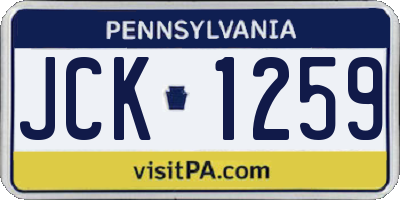 PA license plate JCK1259