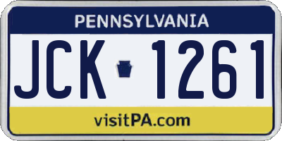PA license plate JCK1261