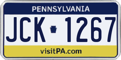 PA license plate JCK1267
