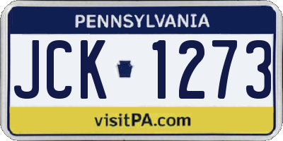 PA license plate JCK1273
