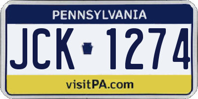 PA license plate JCK1274