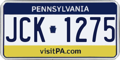 PA license plate JCK1275