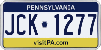 PA license plate JCK1277