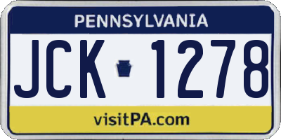 PA license plate JCK1278