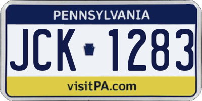 PA license plate JCK1283