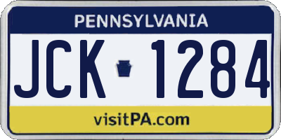 PA license plate JCK1284
