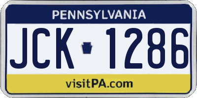PA license plate JCK1286