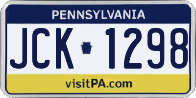 PA license plate JCK1298
