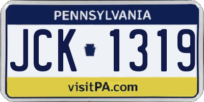 PA license plate JCK1319
