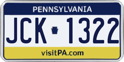 PA license plate JCK1322