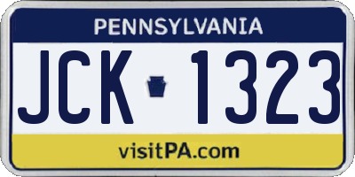 PA license plate JCK1323