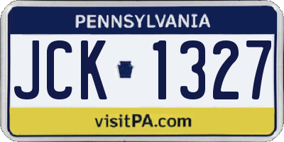 PA license plate JCK1327
