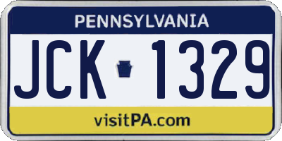 PA license plate JCK1329