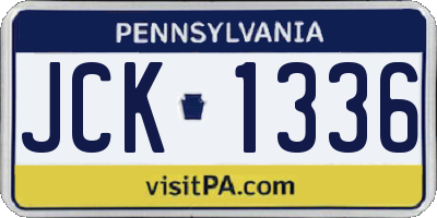 PA license plate JCK1336