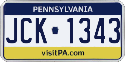 PA license plate JCK1343
