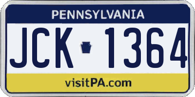 PA license plate JCK1364