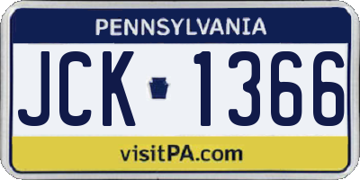 PA license plate JCK1366