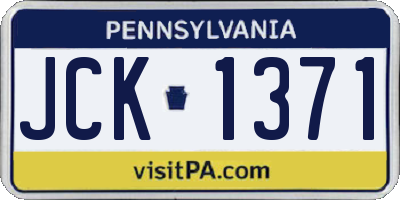 PA license plate JCK1371