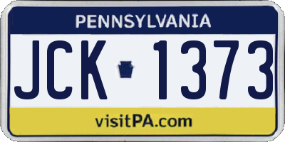 PA license plate JCK1373