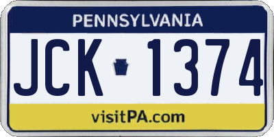 PA license plate JCK1374