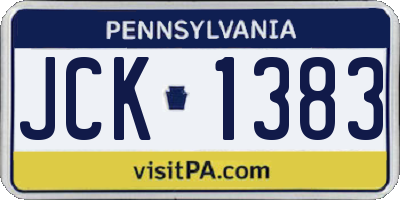 PA license plate JCK1383