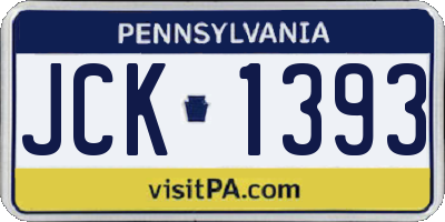 PA license plate JCK1393