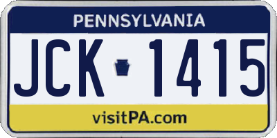 PA license plate JCK1415