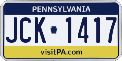 PA license plate JCK1417