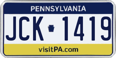 PA license plate JCK1419