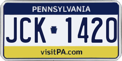 PA license plate JCK1420